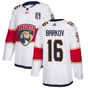 Men's Florida Panthers Aleksander Barkov Adidas Authentic Away 2023 Stanley Cup Final Jersey - White
