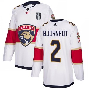 Men's Florida Panthers Tobias Bjornfot Adidas Authentic Away 2023 Stanley Cup Final Jersey - White