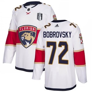 Men's Florida Panthers Sergei Bobrovsky Adidas Authentic Away 2023 Stanley Cup Final Jersey - White