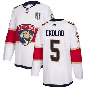 Men's Florida Panthers Aaron Ekblad Adidas Authentic Away 2023 Stanley Cup Final Jersey - White