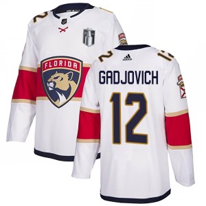 Men's Florida Panthers Jonah Gadjovich Adidas Authentic Away 2023 Stanley Cup Final Jersey - White