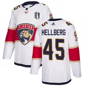 Men's Florida Panthers Magnus Hellberg Adidas Authentic Away 2023 Stanley Cup Final Jersey - White