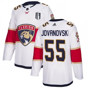 Men's Florida Panthers Ed Jovanovski Adidas Authentic Away 2023 Stanley Cup Final Jersey - White