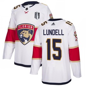 Men's Florida Panthers Anton Lundell Adidas Authentic Away 2023 Stanley Cup Final Jersey - White