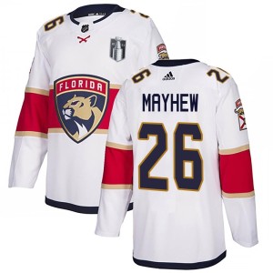 Men's Florida Panthers Gerry Mayhew Adidas Authentic Away 2023 Stanley Cup Final Jersey - White