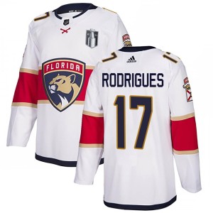 Men's Florida Panthers Evan Rodrigues Adidas Authentic Away 2023 Stanley Cup Final Jersey - White