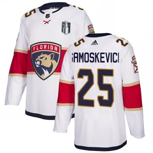 Men's Florida Panthers Mackie Samoskevich Adidas Authentic Away 2023 Stanley Cup Final Jersey - White