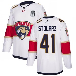 Men's Florida Panthers Anthony Stolarz Adidas Authentic Away 2023 Stanley Cup Final Jersey - White