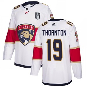 Men's Florida Panthers Joe Thornton Adidas Authentic Away 2023 Stanley Cup Final Jersey - White