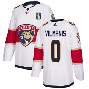 Men's Florida Panthers Sandis Vilmanis Adidas Authentic Away 2023 Stanley Cup Final Jersey - White