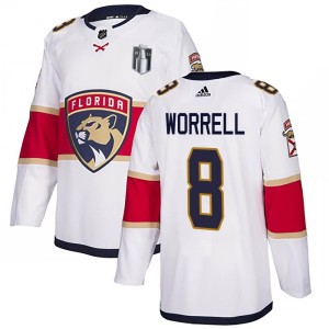 Men's Florida Panthers Peter Worrell Adidas Authentic Away 2023 Stanley Cup Final Jersey - White