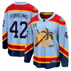 Youth Florida Panthers Gustav Forsling Fanatics Branded Breakaway Special Edition 2.0 2023 Stanley Cup Final Jersey - Light Blue