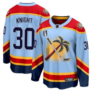 Youth Florida Panthers Spencer Knight Fanatics Branded Breakaway Special Edition 2.0 2023 Stanley Cup Final Jersey - Light Blue