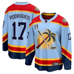 Youth Florida Panthers Evan Rodrigues Fanatics Branded Breakaway Special Edition 2.0 2023 Stanley Cup Final Jersey - Light Blue