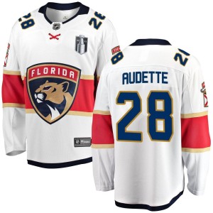 Men's Florida Panthers Donald Audette Fanatics Branded Breakaway Away 2023 Stanley Cup Final Jersey - White