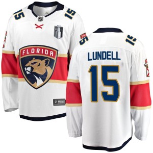 Men's Florida Panthers Anton Lundell Fanatics Branded Breakaway Away 2023 Stanley Cup Final Jersey - White