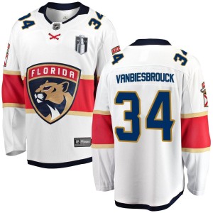 Men's Florida Panthers John Vanbiesbrouck Fanatics Branded Breakaway Away 2023 Stanley Cup Final Jersey - White