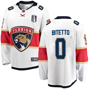 Youth Florida Panthers Anthony Bitetto Fanatics Branded Breakaway Away 2023 Stanley Cup Final Jersey - White