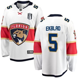 Youth Florida Panthers Aaron Ekblad Fanatics Branded Breakaway Away 2023 Stanley Cup Final Jersey - White