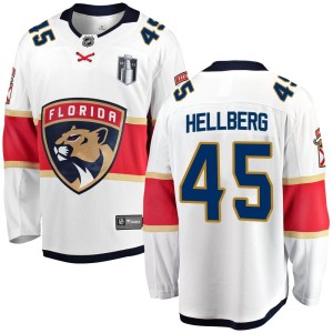 Youth Florida Panthers Magnus Hellberg Fanatics Branded Breakaway Away 2023 Stanley Cup Final Jersey - White