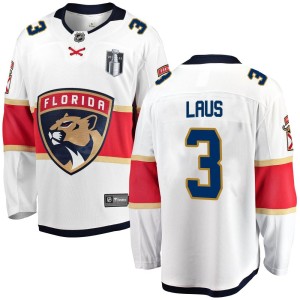 Youth Florida Panthers Paul Laus Fanatics Branded Breakaway Away 2023 Stanley Cup Final Jersey - White