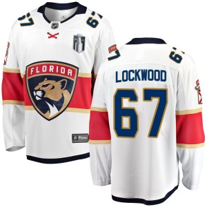 Youth Florida Panthers William Lockwood Fanatics Branded Breakaway Away 2023 Stanley Cup Final Jersey - White