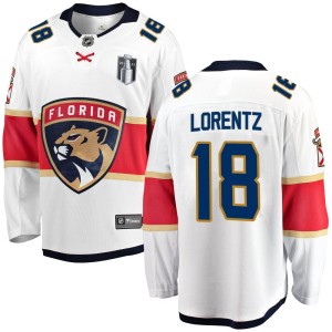 Youth Florida Panthers Steven Lorentz Fanatics Branded Breakaway Away 2023 Stanley Cup Final Jersey - White