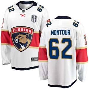 Youth Florida Panthers Brandon Montour Fanatics Branded Breakaway Away 2023 Stanley Cup Final Jersey - White