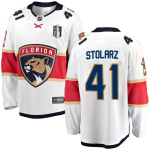 Youth Florida Panthers Anthony Stolarz Fanatics Branded Breakaway Away 2023 Stanley Cup Final Jersey - White
