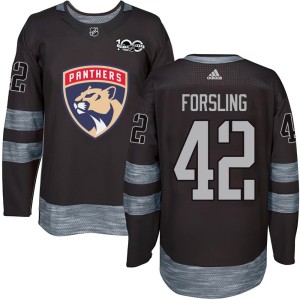 Youth Florida Panthers Gustav Forsling Authentic 1917-2017 100th Anniversary Jersey - Black