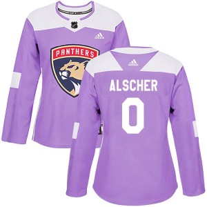 Women's Florida Panthers Marek Alscher Adidas Authentic Fights Cancer Practice Jersey - Purple