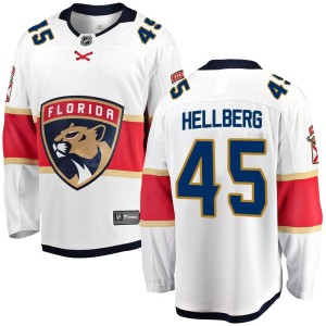 Men's Florida Panthers Magnus Hellberg Fanatics Branded Breakaway Away Jersey - White