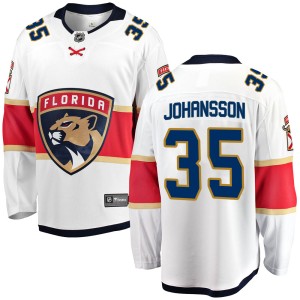 Men's Florida Panthers Jonas Johansson Fanatics Branded Breakaway Away Jersey - White