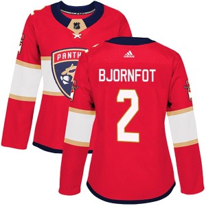 Women's Florida Panthers Tobias Bjornfot Adidas Authentic Home Jersey - Red