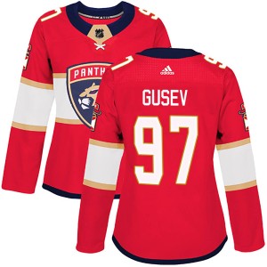 Women's Florida Panthers Nikita Gusev Adidas Authentic Home Jersey - Red