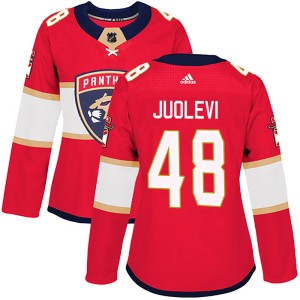 Women's Florida Panthers Olli Juolevi Adidas Authentic Home Jersey - Red