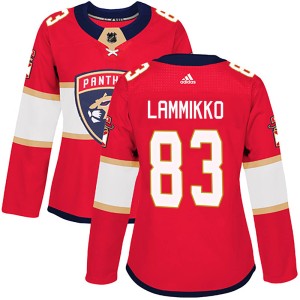 Women's Florida Panthers Juho Lammikko Adidas Authentic Home Jersey - Red