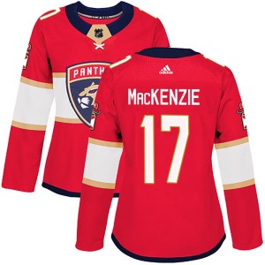 Women's Florida Panthers Derek Mackenzie Adidas Authentic Derek MacKenzie Home Jersey - Red