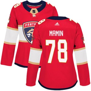 Women's Florida Panthers Maxim Mamin Adidas Authentic Home Jersey - Red