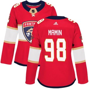 Women's Florida Panthers Maxim Mamin Adidas Authentic Home Jersey - Red
