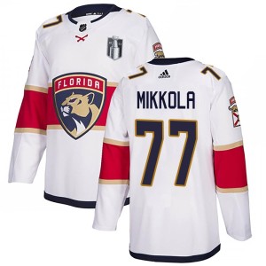 Youth Florida Panthers Niko Mikkola Adidas Authentic Away 2023 Stanley Cup Final Jersey - White
