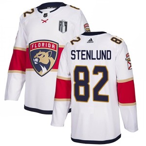 Youth Florida Panthers Kevin Stenlund Adidas Authentic Away 2023 Stanley Cup Final Jersey - White