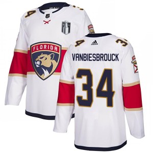 Youth Florida Panthers John Vanbiesbrouck Adidas Authentic Away 2023 Stanley Cup Final Jersey - White