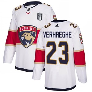 Youth Florida Panthers Carter Verhaeghe Adidas Authentic Away 2023 Stanley Cup Final Jersey - White