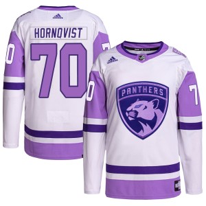 Men's Florida Panthers Patric Hornqvist Adidas Authentic Hockey Fights Cancer Primegreen Jersey - White/Purple
