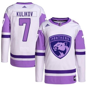 Men's Florida Panthers Dmitry Kulikov Adidas Authentic Hockey Fights Cancer Primegreen Jersey - White/Purple