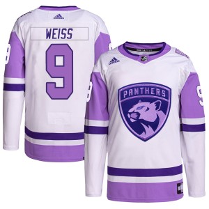 Men's Florida Panthers Stephen Weiss Adidas Authentic Hockey Fights Cancer Primegreen Jersey - White/Purple