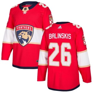 Men's Florida Panthers Uvis Balinskis Adidas Authentic Home Jersey - Red