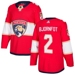 Men's Florida Panthers Tobias Bjornfot Adidas Authentic Home Jersey - Red