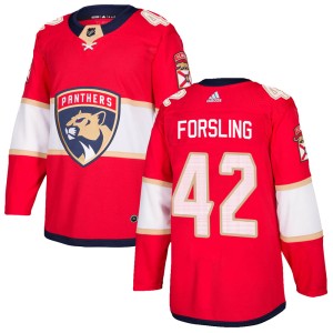 Men's Florida Panthers Gustav Forsling Adidas Authentic Home Jersey - Red